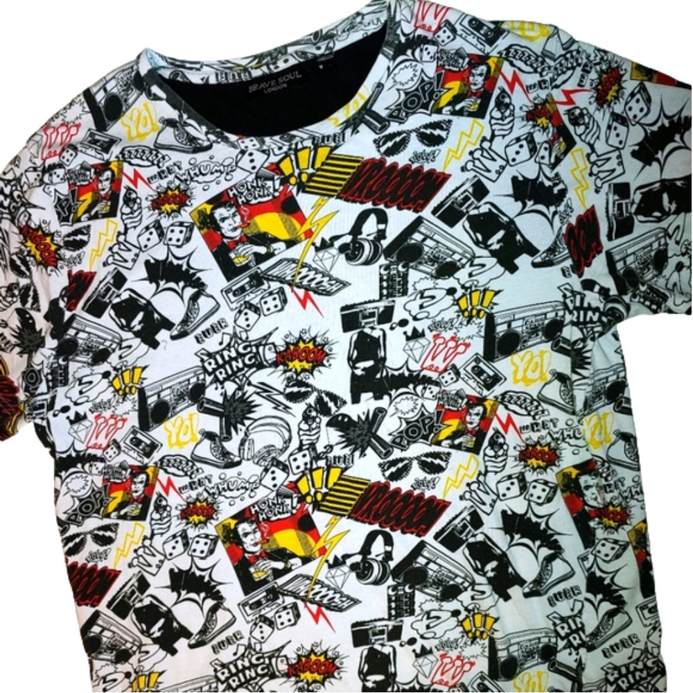 Brave Soul London Comic T-Shirt L